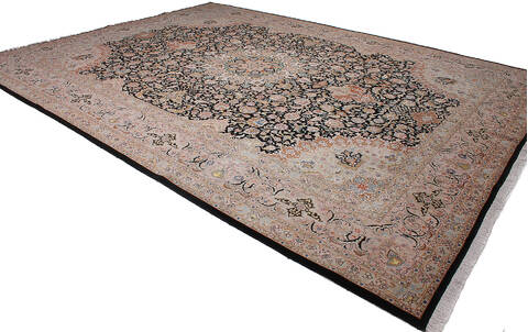 Tabriz Beige Hand Knotted 910 X 130 Area Rug 254-137001 Image 5