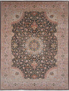 Tabriz Beige Hand Knotted 9'10" X 13'0"  Area Rug 254-137001