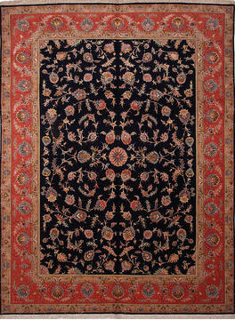 Tabriz Blue Hand Knotted 9'9" X 13'1"  Area Rug 254-137002