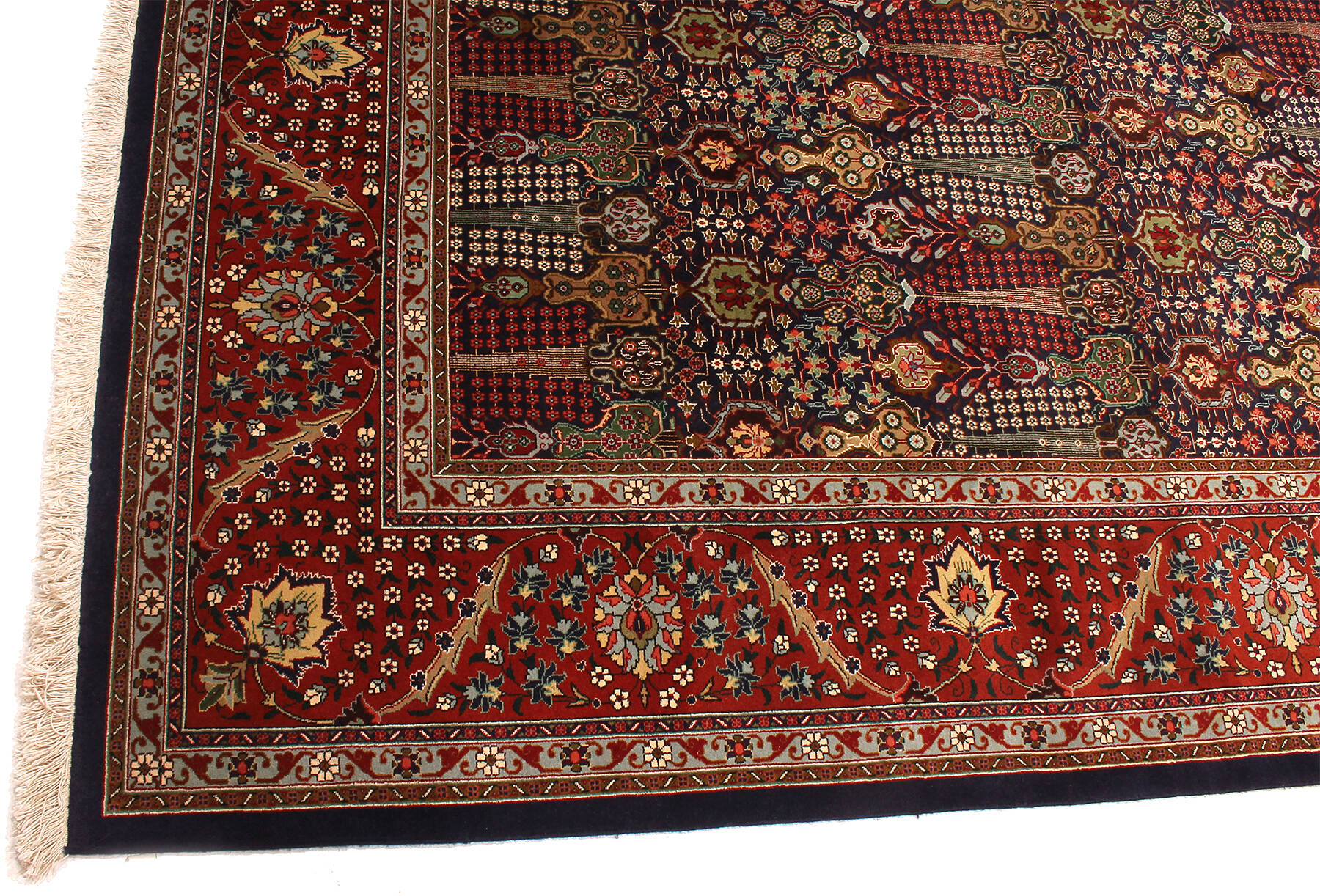 Persian Tabriz Red Rectangle 10x13 ft Wool and Silk Carpet Persian Tabriz Red Rectangle 10x13 ft Wool and Silk Carpet