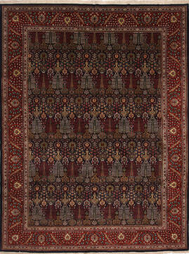 Tabriz Red Hand Knotted 9'10" X 13'0"  Area Rug 254-137003