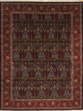 Tabriz Red Hand Knotted 9'10" X 13'0"  Area Rug 254-137003
