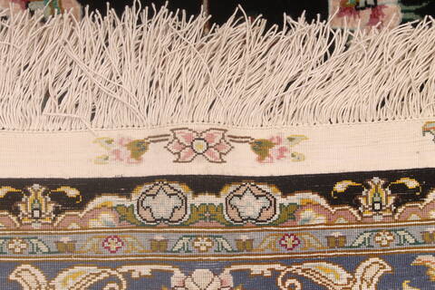 Tabriz Black Hand Knotted 82 X 113 Area Rug 254-137008 Image 11