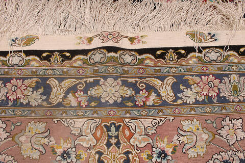 Tabriz Black Hand Knotted 82 X 113 Area Rug 254-137008 Image 1