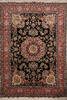 Tabriz Black Hand Knotted 82 X 113  Area Rug 254-137008 Thumb 0