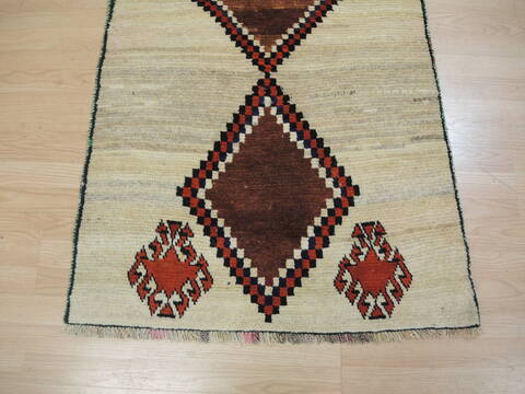 Gabbeh Beige Hand Knotted 210 X 57 Area Rug 100-137040 Image 5
