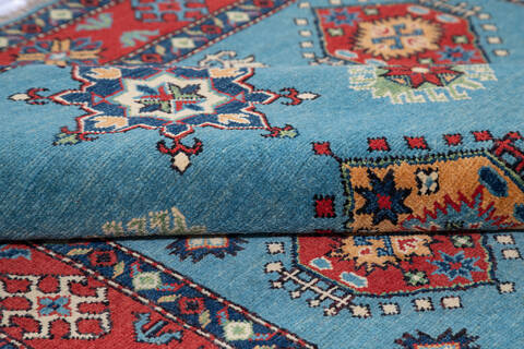 Kazak Blue Hand Knotted 410 X 64 Area Rug 700-137050 Image 6
