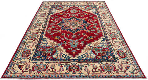 Kazak Red Hand Knotted 66 X 98 Area Rug 700-137054 Image 1