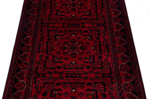Khan Mohammadi Red Runner Hand Knotted 28 X 163 Area Rug 700-137059 Image 3