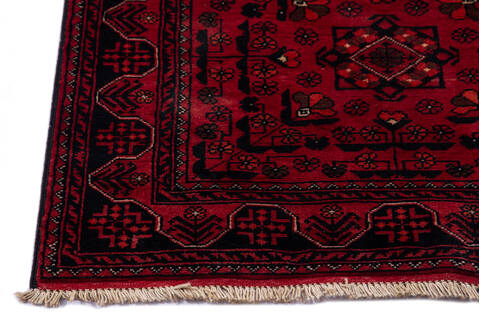 Khan Mohammadi Red Runner Hand Knotted 28 X 163 Area Rug 700-137059 Image 4