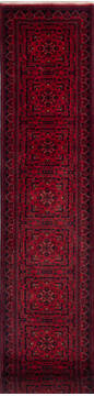 Khan Mohammadi Red Runner Hand Knotted 2'8" X 16'3"  Area Rug 700-137059