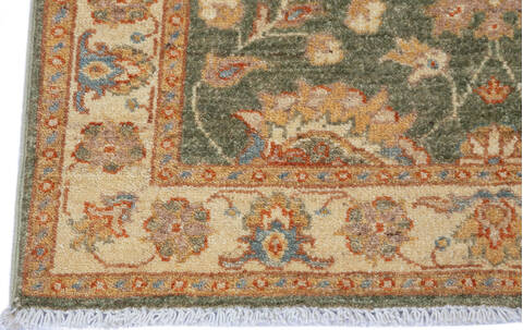 Chobi Green Runner Hand Knotted 29 X 97 Area Rug 700-137069 Image 4