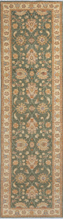 Chobi Green Runner Hand Knotted 29 X 97 Area Rug 700-137069 Image 0