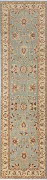 Afghan Chobi Grey Runner 10 to 12 ft Wool Carpet 137070