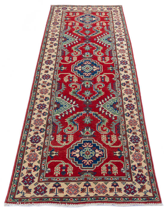 Kazak Red Runner Hand Knotted 29 X 81 Area Rug 700-137073 Image 1