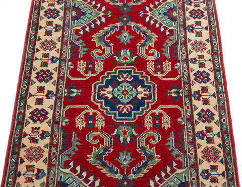 Kazak Red Runner Hand Knotted 29 X 81 Area Rug 700-137073 Image 3