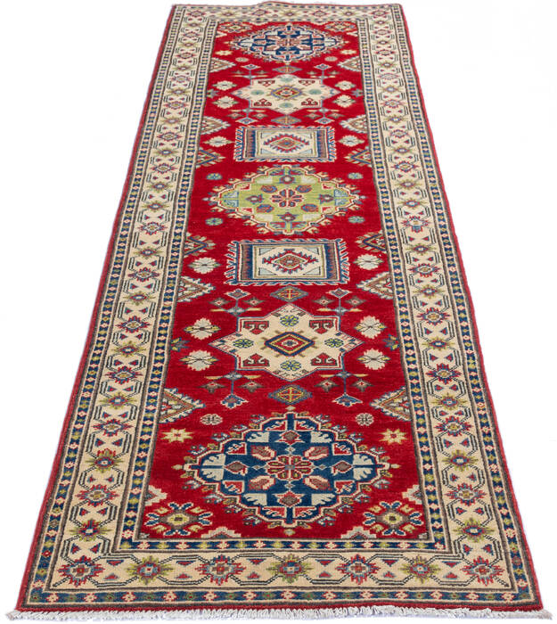 Kazak Red Runner Hand Knotted 29 X 811 Area Rug 700-137076 Image 1