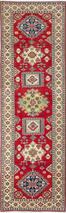 Kazak Red Runner Hand Knotted 29 X 811 Area Rug 700-137076 Image 0