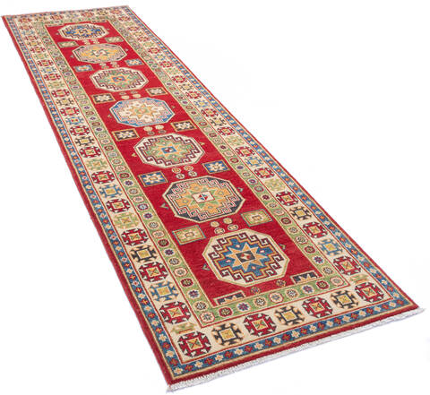 Kazak Red Runner Hand Knotted 29 X 100 Area Rug 700-137078 Image 3