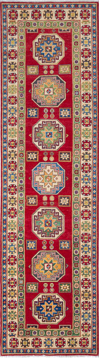 Kazak Red Runner Hand Knotted 29 X 100 Area Rug 700-137078 Image 0