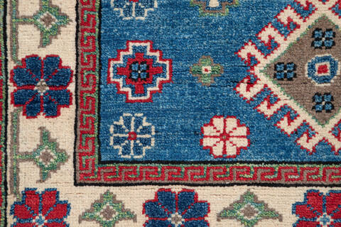 Kazak Blue Runner Hand Knotted 27 X 98 Area Rug 700-137079 Image 3