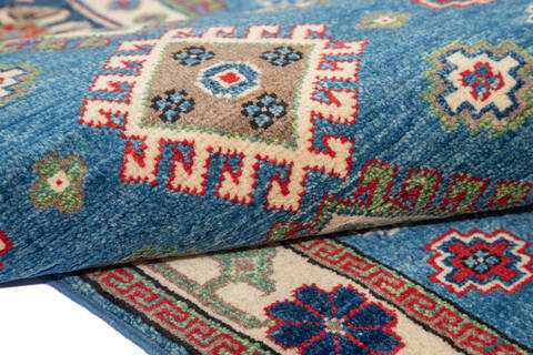 Kazak Blue Runner Hand Knotted 27 X 98 Area Rug 700-137079 Image 5