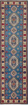 Afghan Kazak Blue Runner 10 to 12 ft Wool Carpet 137079