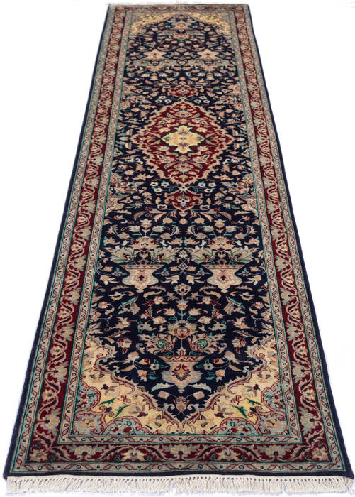 Pak-Persian Blue Runner Hand Knotted 27 X 101 Area Rug 700-137087 Image 1