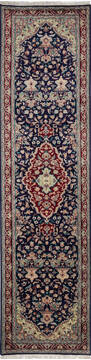 Pak-Persian Blue Runner Hand Knotted 2'7" X 10'1"  Area Rug 700-137087