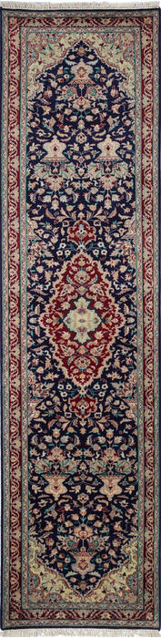 Pak-Persian Blue Runner Hand Knotted 26 X 102 Area Rug 700-137088 Image 0