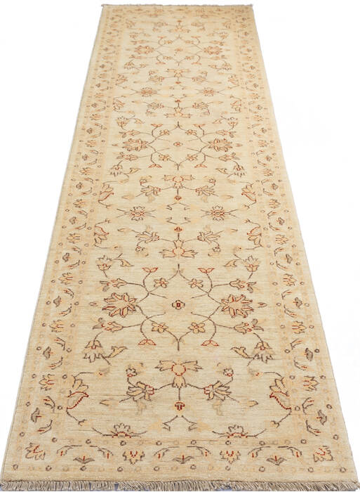 Chobi Beige Runner Hand Knotted 27 X 97 Area Rug 700-137094 Image 1