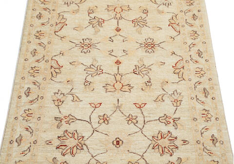Chobi Beige Runner Hand Knotted 27 X 97 Area Rug 700-137094 Image 3
