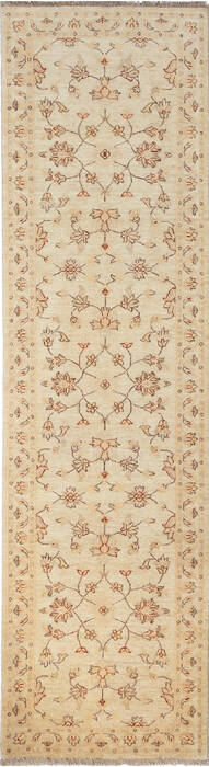Chobi Beige Runner Hand Knotted 27 X 97 Area Rug 700-137094 Image 0
