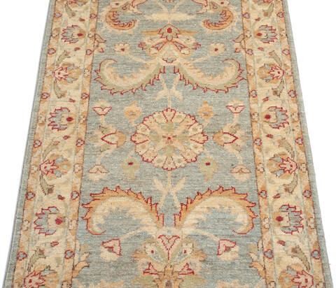 Chobi Blue Runner Hand Knotted 29 X 162 Area Rug 100-137103 Image 2