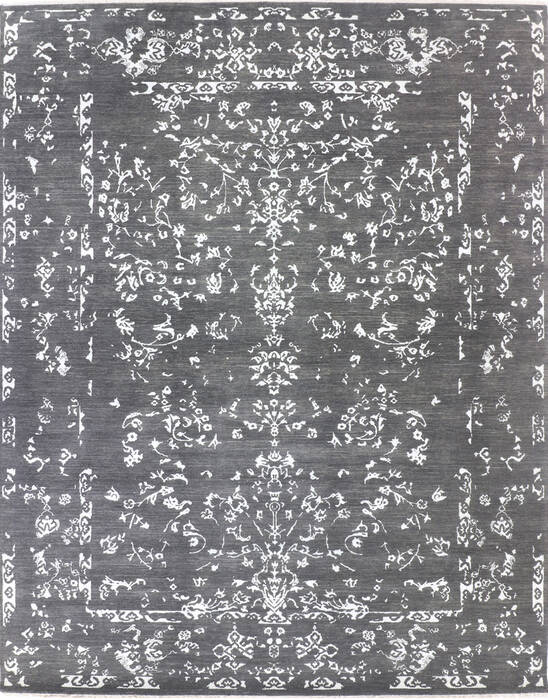 Modern Black Hand Knotted 90 X 122 Area Rug 904-137108 Image 0