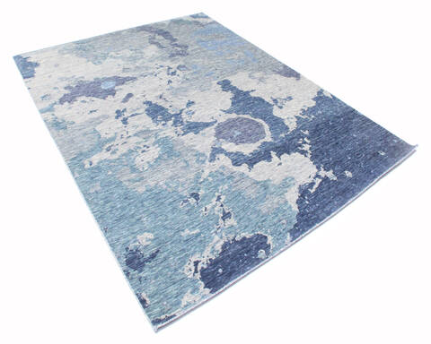 Modern Multicolor Hand Knotted 91 X 116 Area Rug 904-137112 Image 1