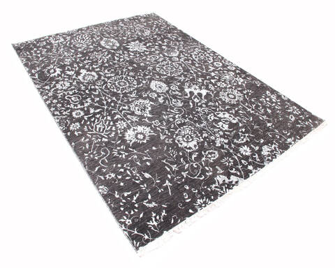 Modern Black Hand Knotted 811 X 121 Area Rug 904-137117 Image 1