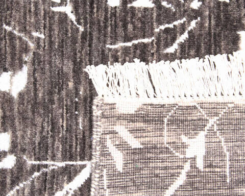Modern Black Hand Knotted 811 X 121 Area Rug 904-137117 Image 3