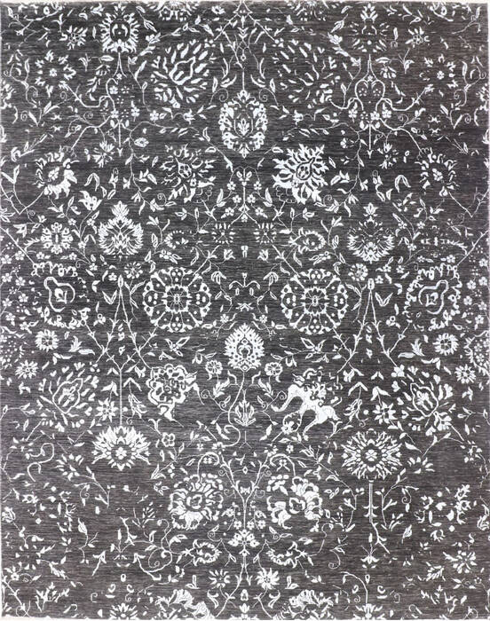 Modern Black Hand Knotted 811 X 121 Area Rug 904-137117 Image 0