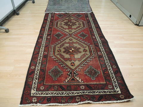 Khan Mohammadi Red Runner Hand Knotted 311 X 145 Area Rug 100-137131 Image 2