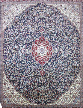 Indian Mahi Black Rectangle 9x12 ft Wool Carpet 137141
