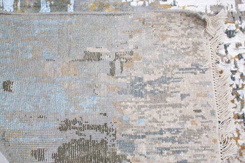 Modern-Contemporary Grey Hand Knotted 50 X 70 Area Rug 905-137144 Image 9