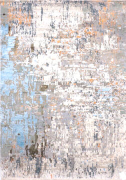 Modern-Contemporary Grey Hand Knotted 5'0" X 7'0"  Area Rug 905-137144