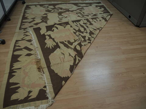 Pishavar Beige Hand Knotted 102 X 82 Area Rug 100-137156 Image 6