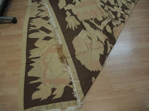 Pishavar Beige Hand Knotted 102 X 82 Area Rug 100-137156 Image 7