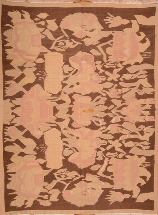 Pishavar Beige Hand Knotted 102 X 82 Area Rug 100-137156 Image 0