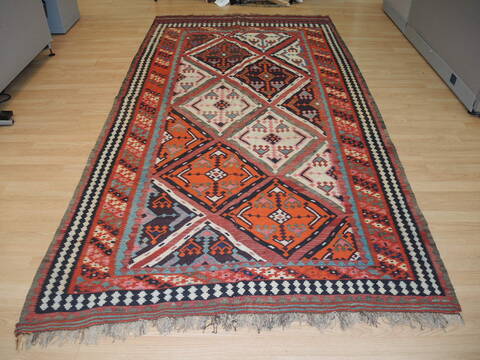 Kilim Red Hand Knotted 53 X 96 Area Rug 100-137241 Image 1