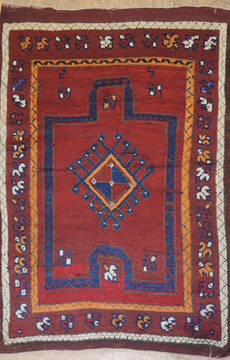Afghan Baluch Red Rectangle 3x4 ft Wool Carpet 137250