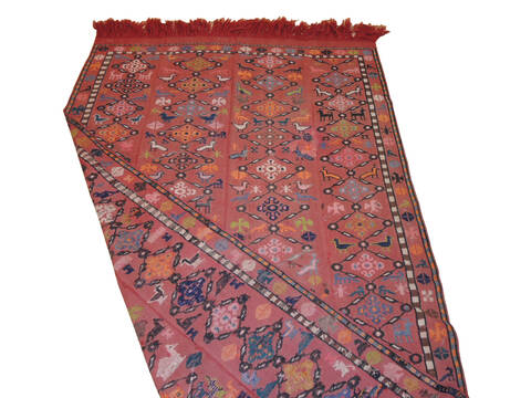 Kilim Red Hand Knotted 311 X 75 Area Rug 100-137251 Image 3