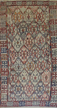 Baluch Grey Hand Knotted 3'3" X 6'7"  Area Rug 100-137253